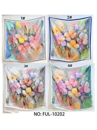 Pañuelo satinado floral acuarela 2