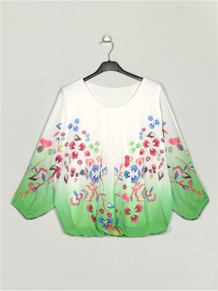 camicetta in chiffon a fantasia floreale