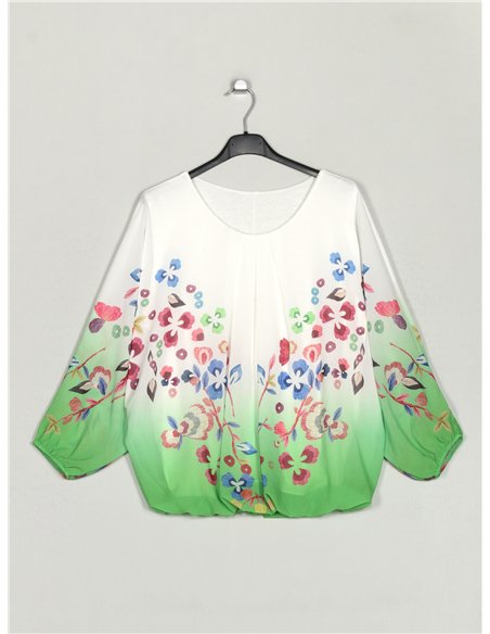 camicetta in chiffon a fantasia floreale