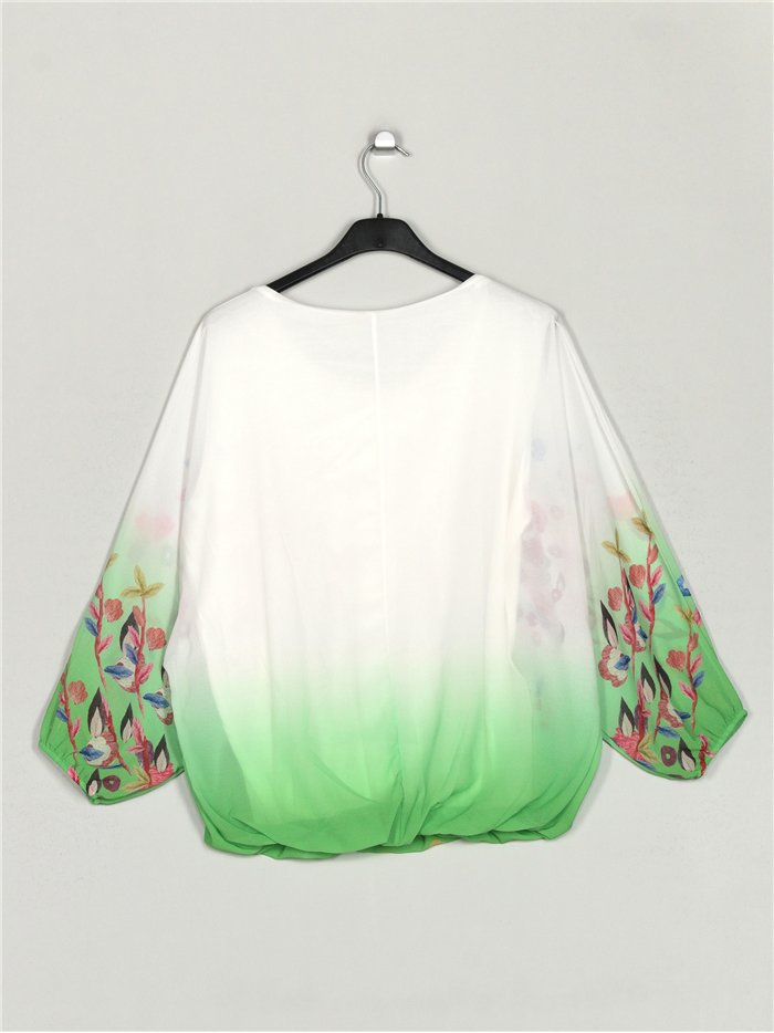 camicetta in chiffon a fantasia floreale