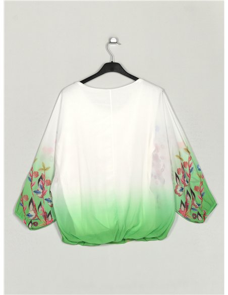 camicetta in chiffon a fantasia floreale