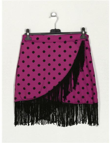 Minifalda lunares flecos