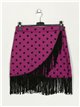 Minifalda lunares flecos