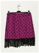 Minifalda lunares flecos