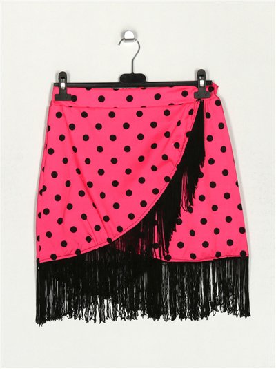 Mini-jupe à franges à pois 2