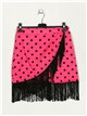 Minifalda lunares flecos