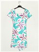Vestido floral frunces