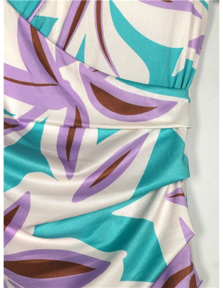 Vestido floral frunces