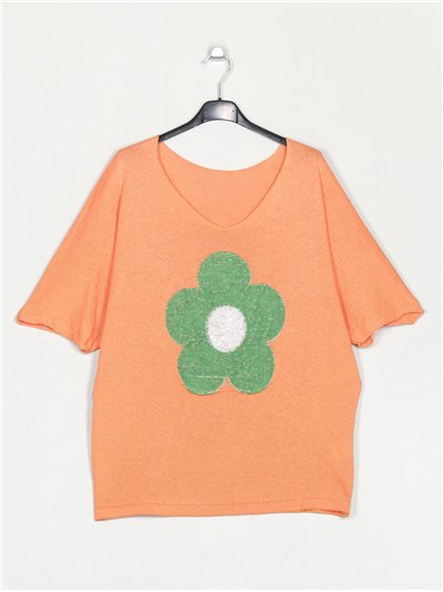 Maglione oversize a fantasia floreale