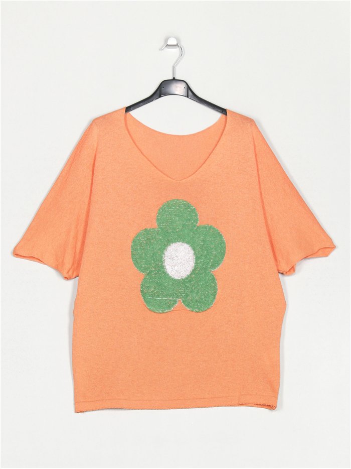 Maglione oversize a fantasia floreale