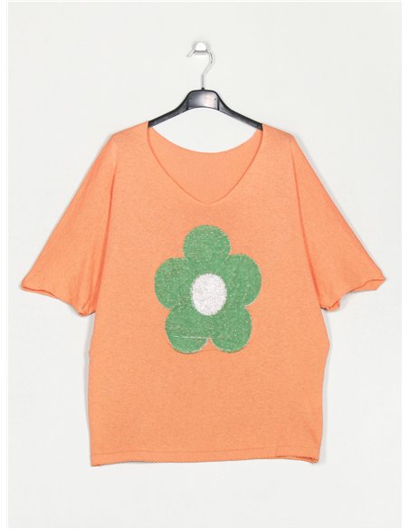 Maglione oversize a fantasia floreale