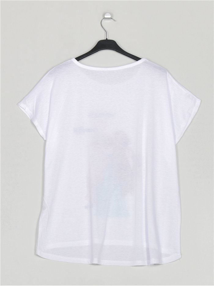 Camiseta amplia estampada