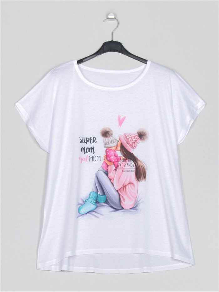 Camiseta amplia estampada