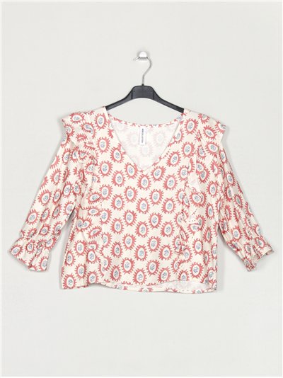 Blusa estampada volantes