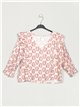 Bedruckte Bluse mit Rüschen