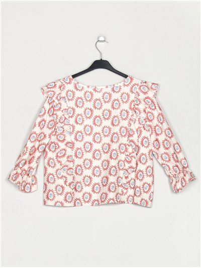 Blusa estampada volantes 2