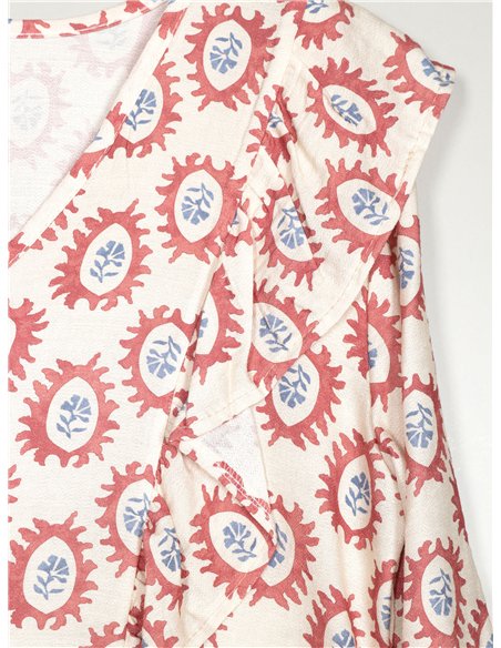 Bedruckte Bluse mit Rüschen