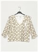 Bedruckte Bluse mit Rüschen