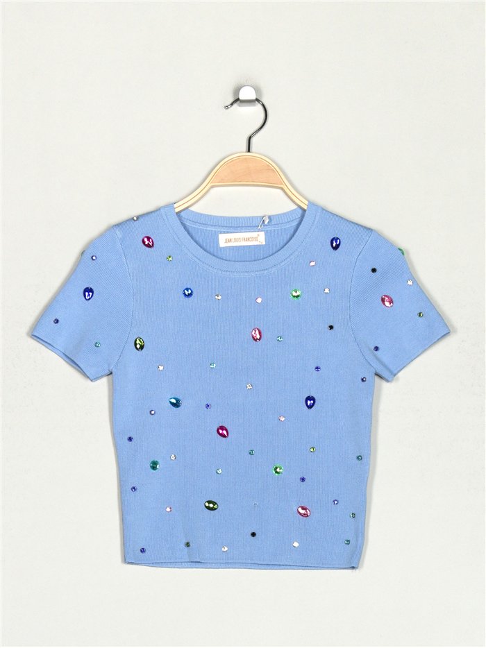 Top cropped punto joya