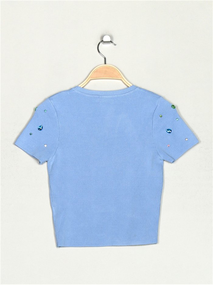 Top cropped punto joya