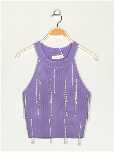 Top cropped punto perlas 2