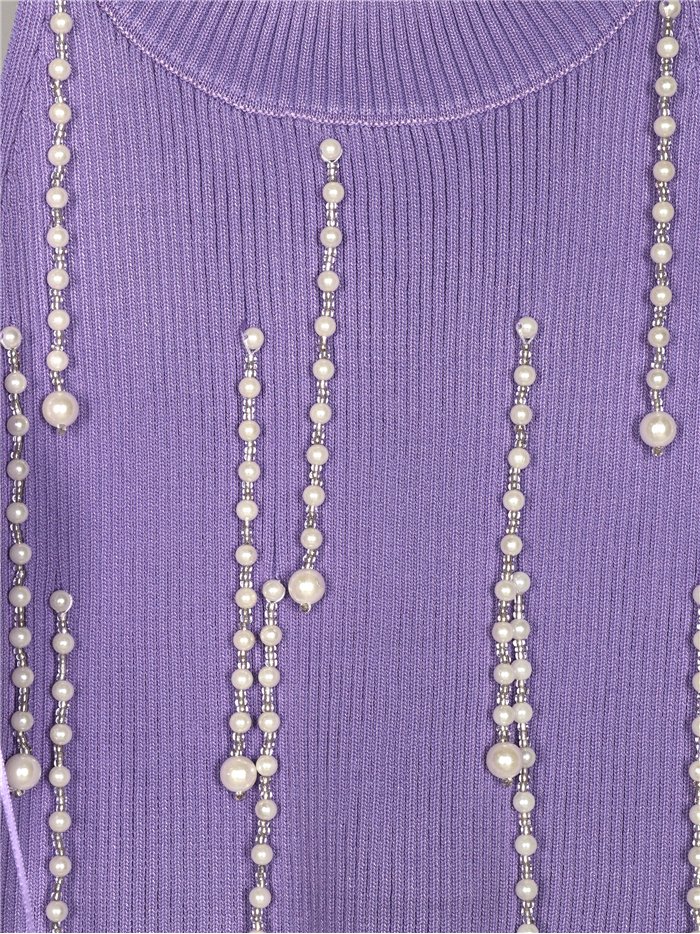 Haut court en maille perles