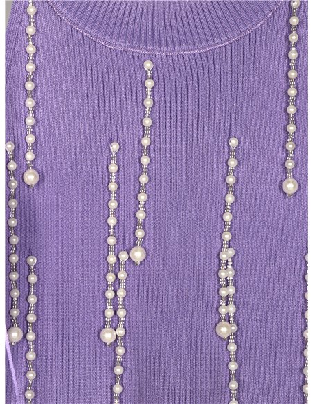 Haut court en maille perles