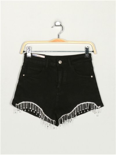 Short denim strass