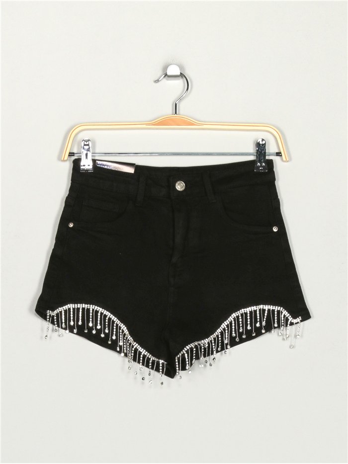 Short denim strass