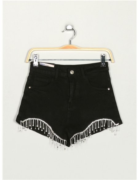 Short denim strass