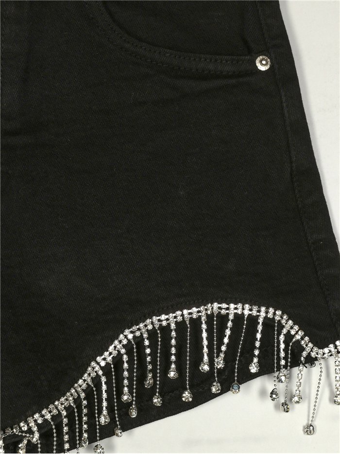 Short denim strass