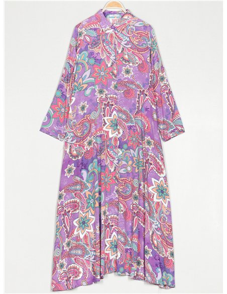 Vestido camisero maxi cachemir