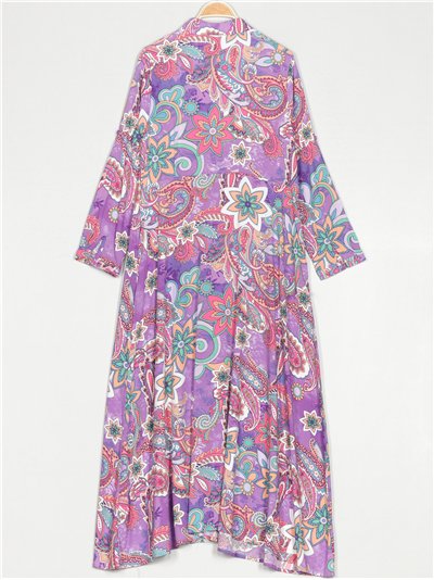 Vestido camisero maxi cachemir 2