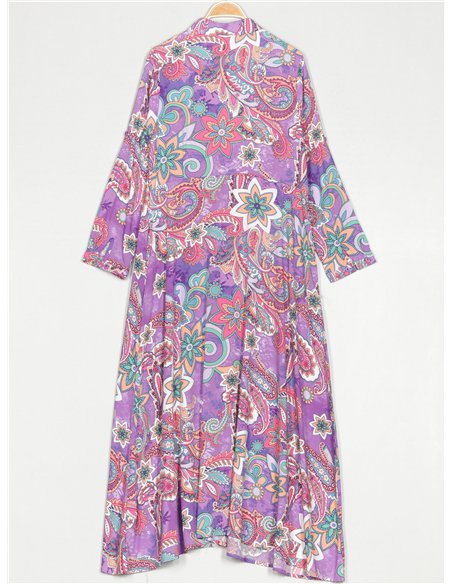 Vestido camisero maxi cachemir