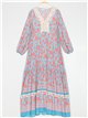 Vestido maxi floral borlas