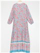 Vestido maxi floral borlas