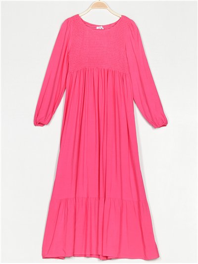 Vestido largo frunces