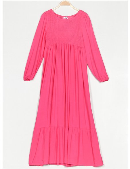 Vestido largo frunces