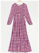 Robe longue à pois avec fronces