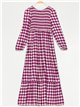 Robe longue à pois avec fronces