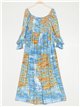 Vestido largo tie-dye frunces