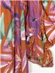Robe longue à fleurs avec fronces