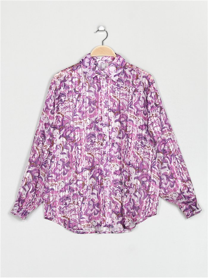 Camisa estampada efecto seda