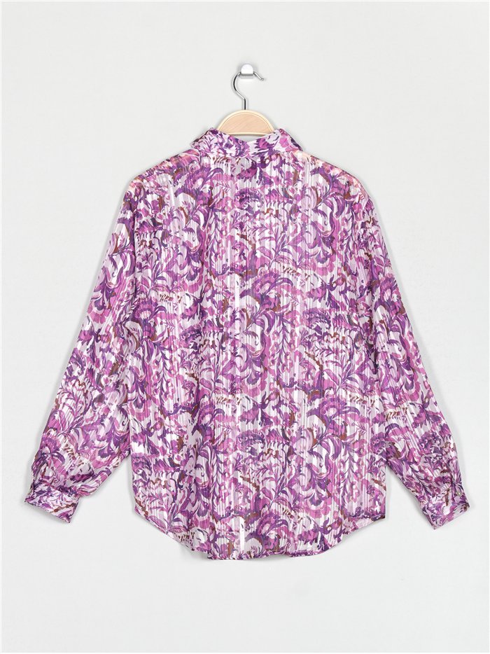 Camisa estampada efecto seda