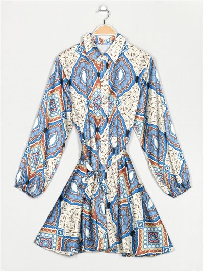 Vestido camisero estampado