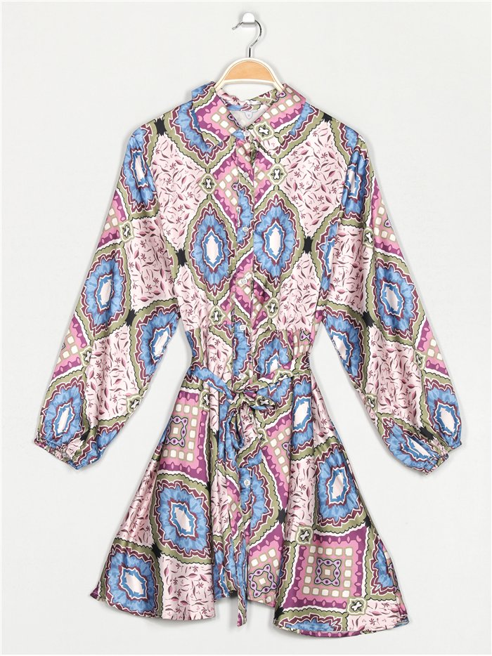 Vestido camisero estampado