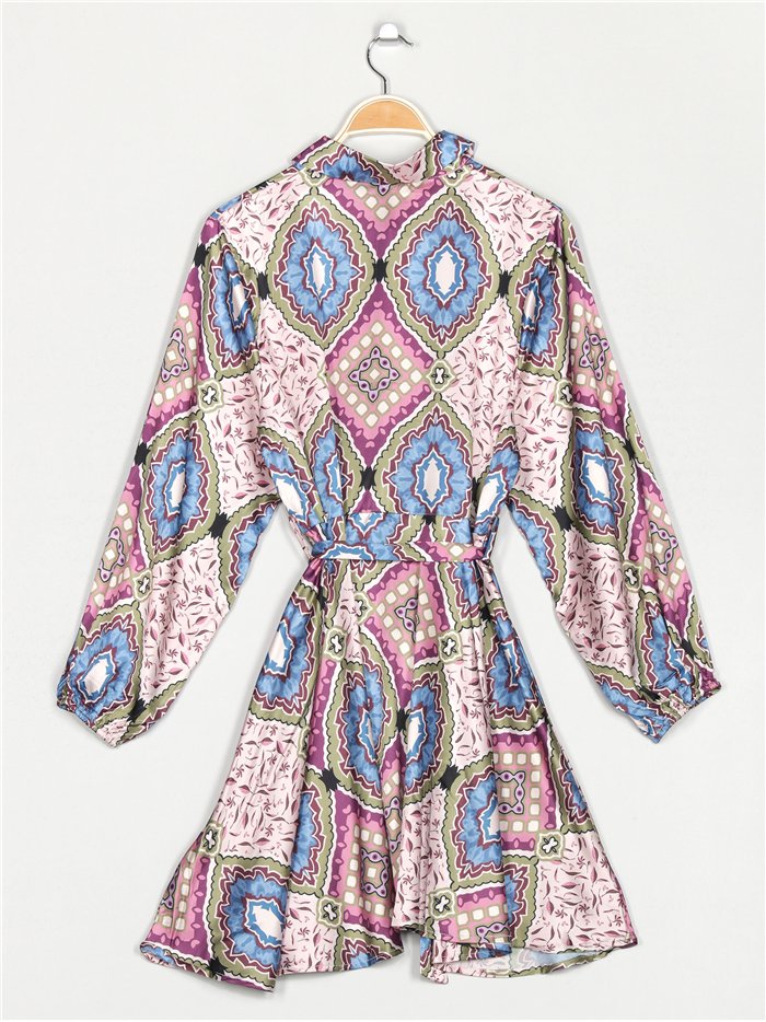 Vestido camisero estampado