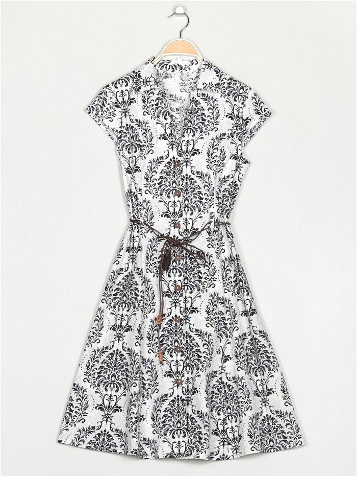 Vestido camisero estampado