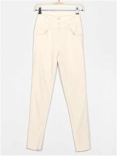 Pantalón superskinny botones