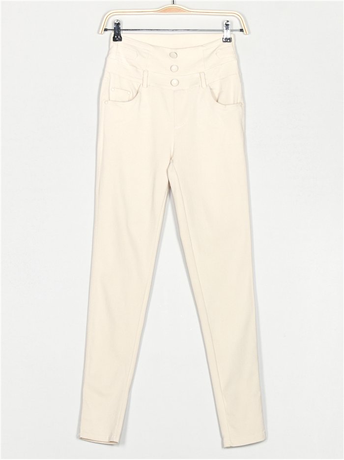 Pantalón superskinny botones